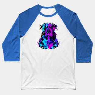 Mastiff Dog Colorful Art Print Baseball T-Shirt